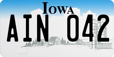 IA license plate AIN042