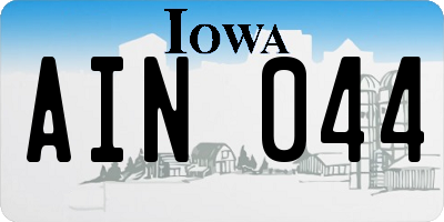 IA license plate AIN044