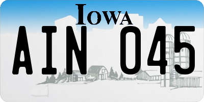 IA license plate AIN045