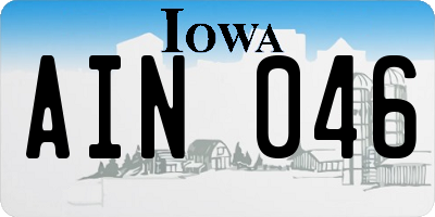IA license plate AIN046