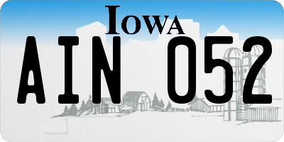 IA license plate AIN052
