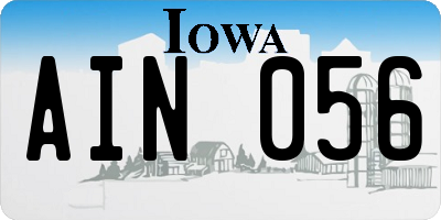 IA license plate AIN056