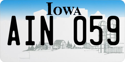 IA license plate AIN059