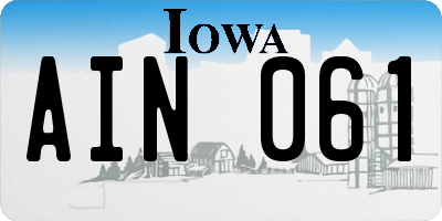 IA license plate AIN061