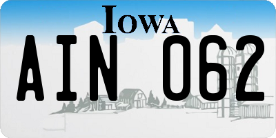 IA license plate AIN062