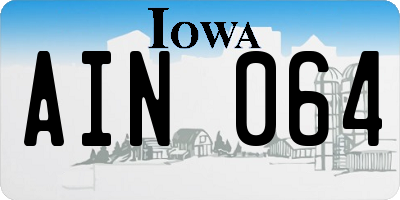 IA license plate AIN064