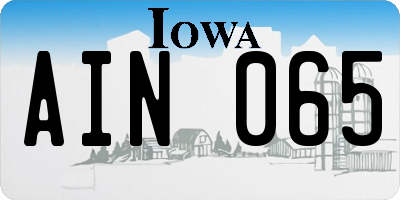 IA license plate AIN065