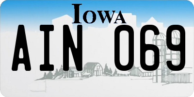 IA license plate AIN069
