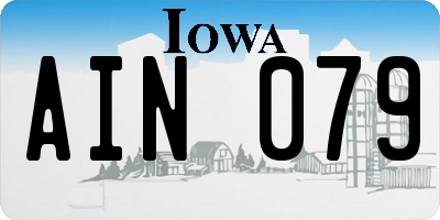 IA license plate AIN079