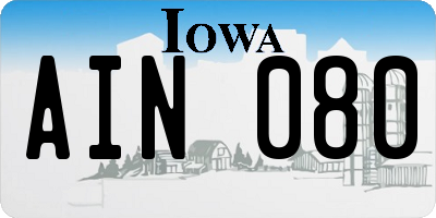 IA license plate AIN080