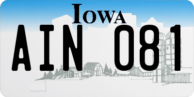 IA license plate AIN081