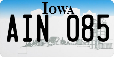 IA license plate AIN085