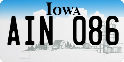 IA license plate AIN086