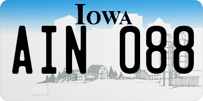 IA license plate AIN088