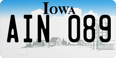 IA license plate AIN089