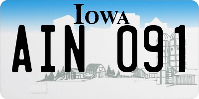 IA license plate AIN091