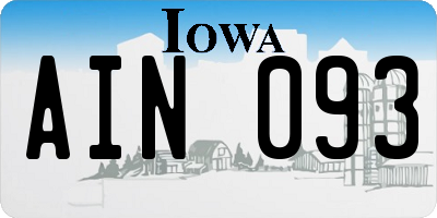 IA license plate AIN093