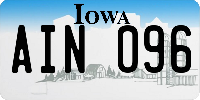 IA license plate AIN096
