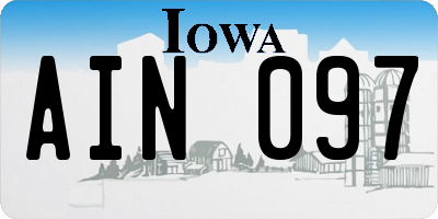 IA license plate AIN097