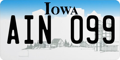 IA license plate AIN099