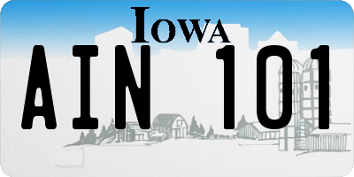 IA license plate AIN101