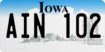 IA license plate AIN102