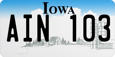IA license plate AIN103