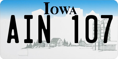 IA license plate AIN107