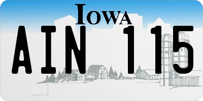 IA license plate AIN115