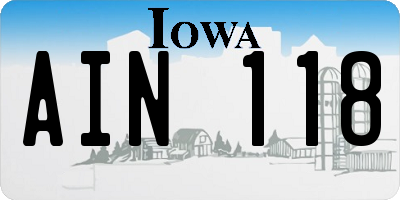 IA license plate AIN118