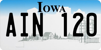 IA license plate AIN120