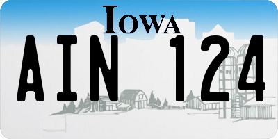 IA license plate AIN124