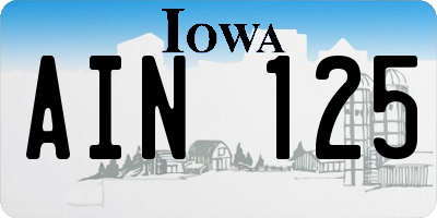 IA license plate AIN125