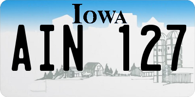 IA license plate AIN127