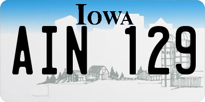IA license plate AIN129