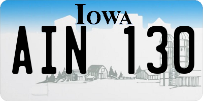 IA license plate AIN130
