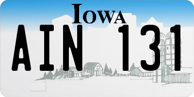 IA license plate AIN131