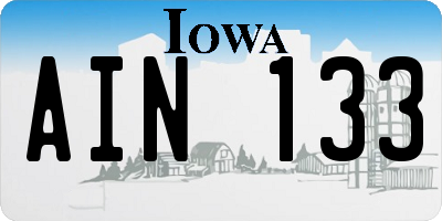 IA license plate AIN133