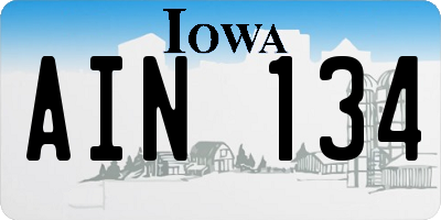 IA license plate AIN134