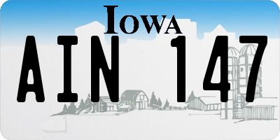 IA license plate AIN147