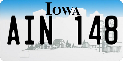 IA license plate AIN148