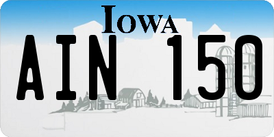IA license plate AIN150