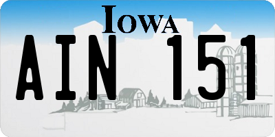 IA license plate AIN151