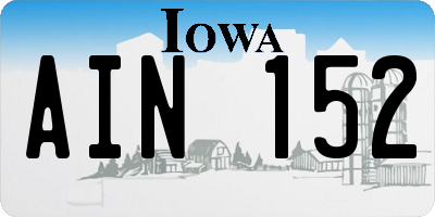 IA license plate AIN152