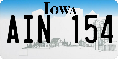 IA license plate AIN154