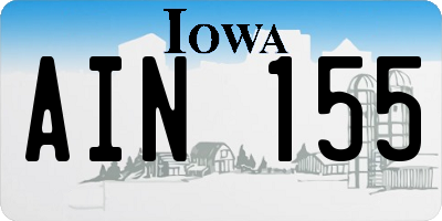 IA license plate AIN155