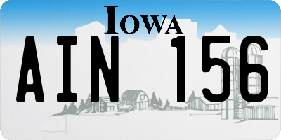 IA license plate AIN156