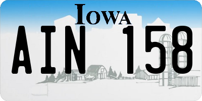 IA license plate AIN158