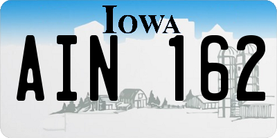IA license plate AIN162