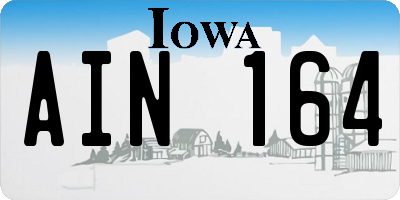 IA license plate AIN164